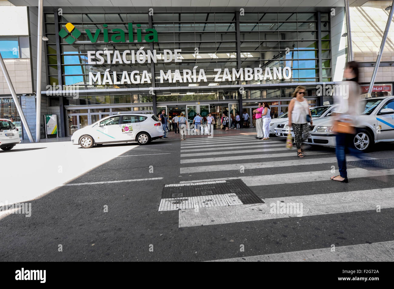 La gare de Malaga- la Estación de Trenes de Málaga María Zambrano Banque D'Images