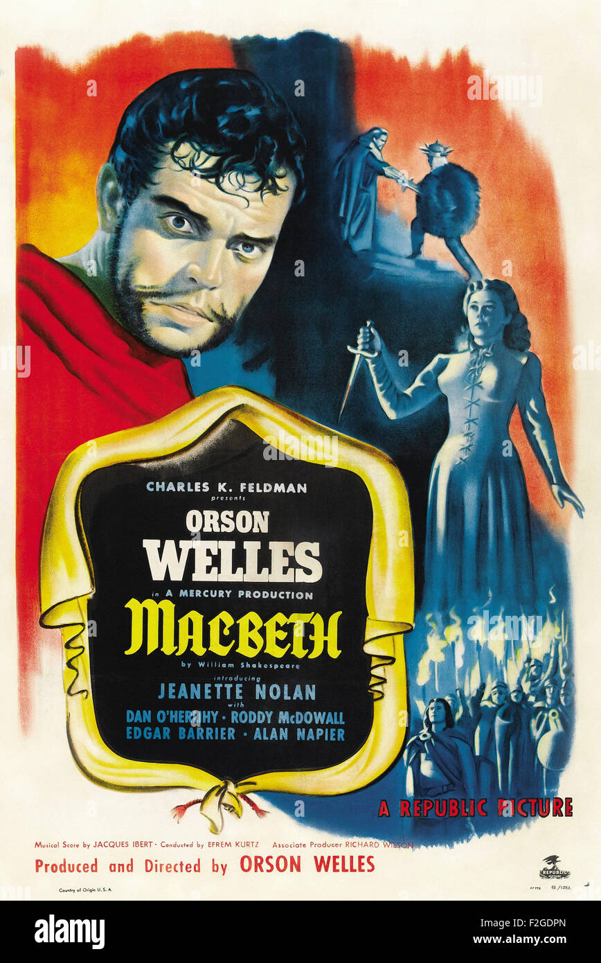 Macbeth (1948) 01 - l'affiche de film Banque D'Images