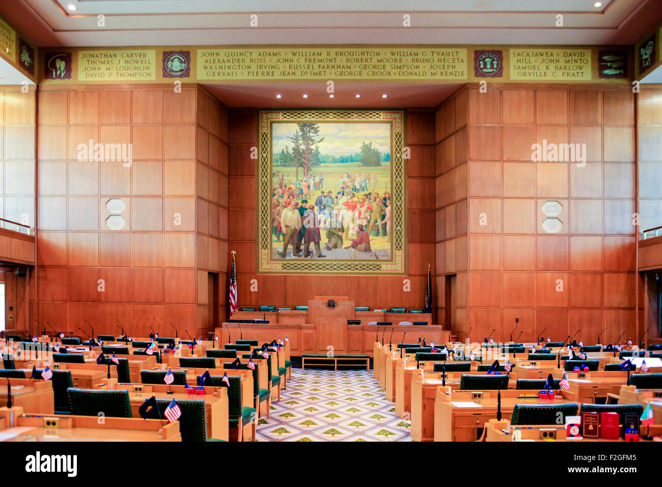 La Chambre des représentants à l'intérieur de l'Oregon State Capitol renforcement de Salem Banque D'Images