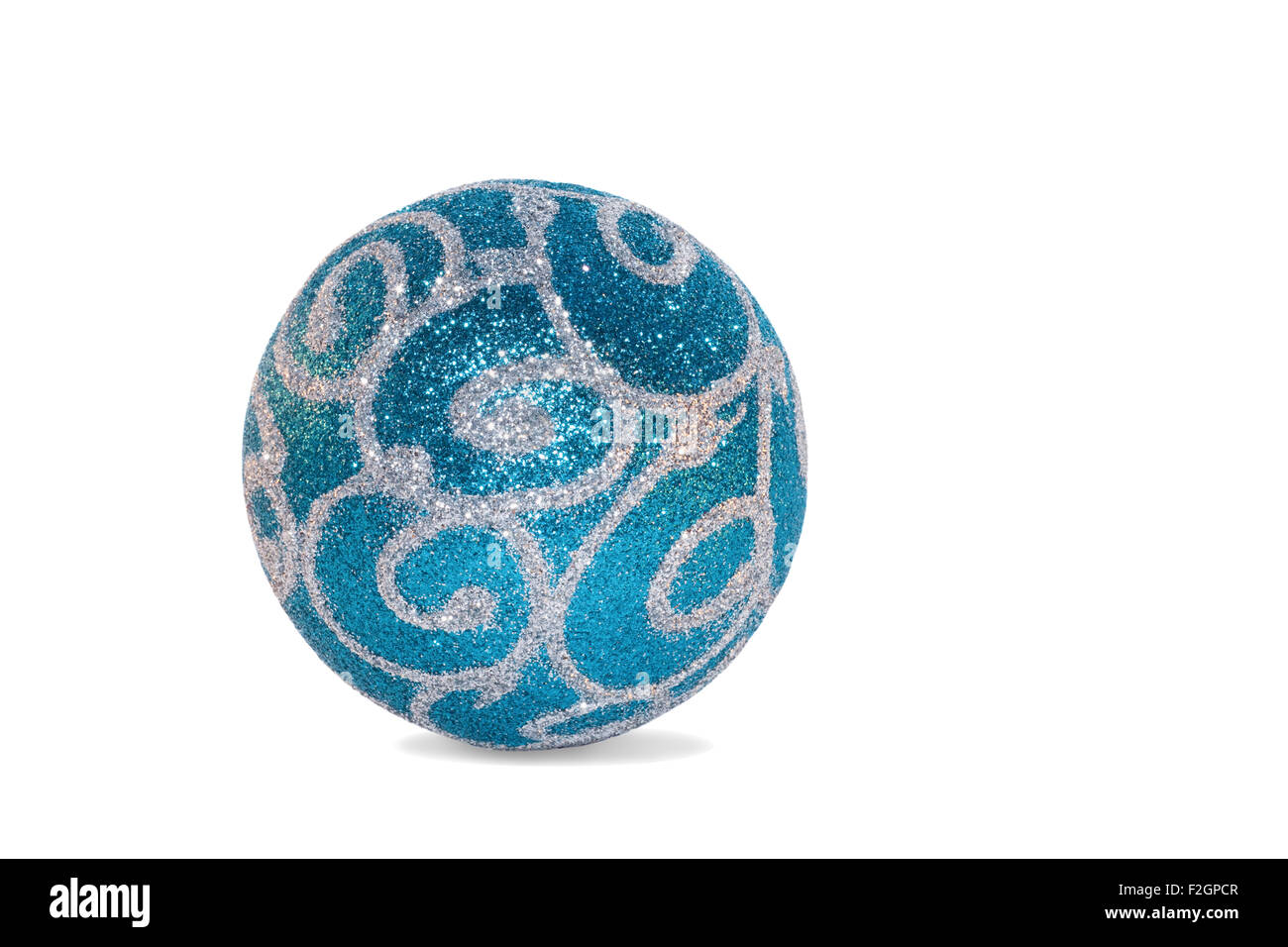 Boules de Noël bleu isolé sur fond blanc Banque D'Images