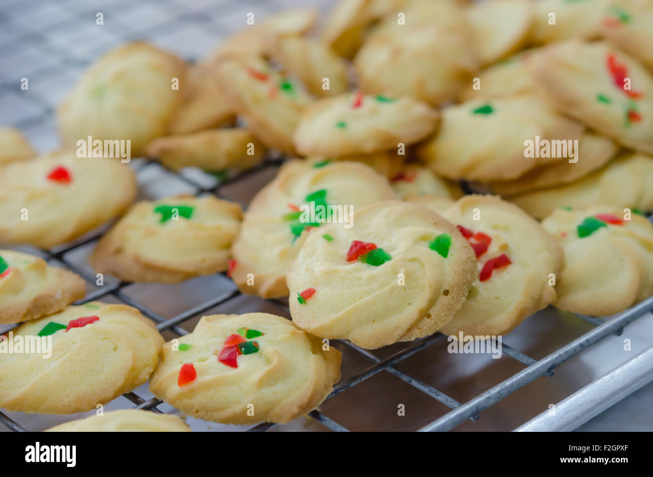 Close up des cookies aux fruits secs Banque D'Images