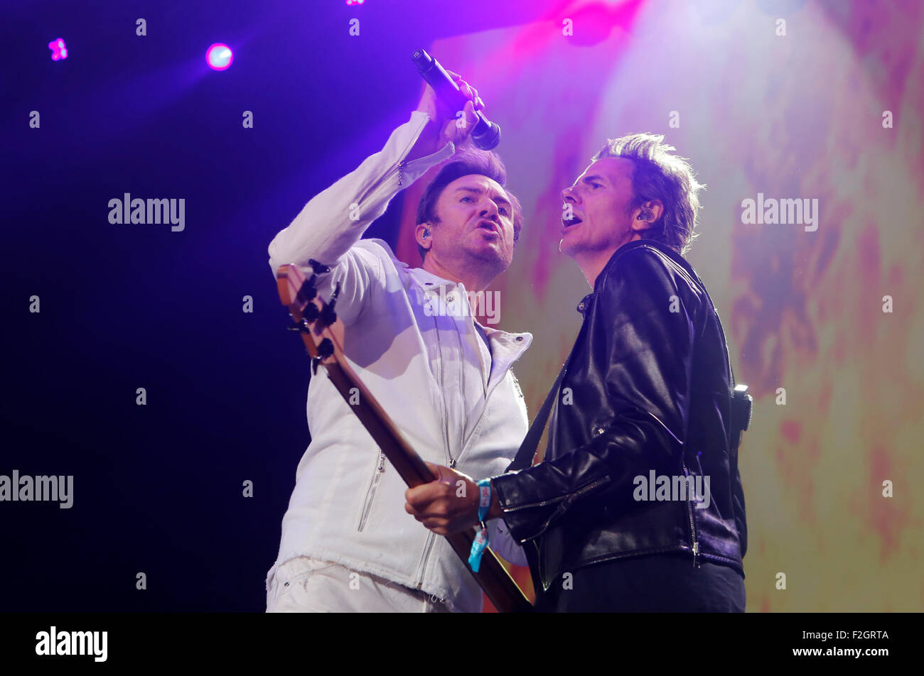 Groupe de pop britannique Duran Duran effectue en direct lors du Festival de musique avancée Sonar à Barcelone, Espagne Banque D'Images