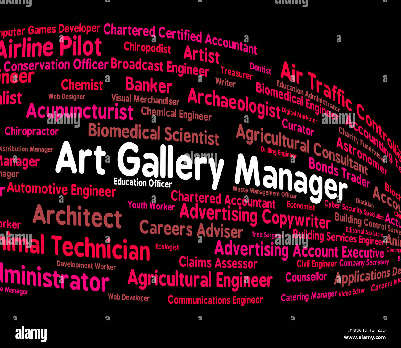 Art Gallery Manager qui s'entendent des prix et la position Banque D'Images