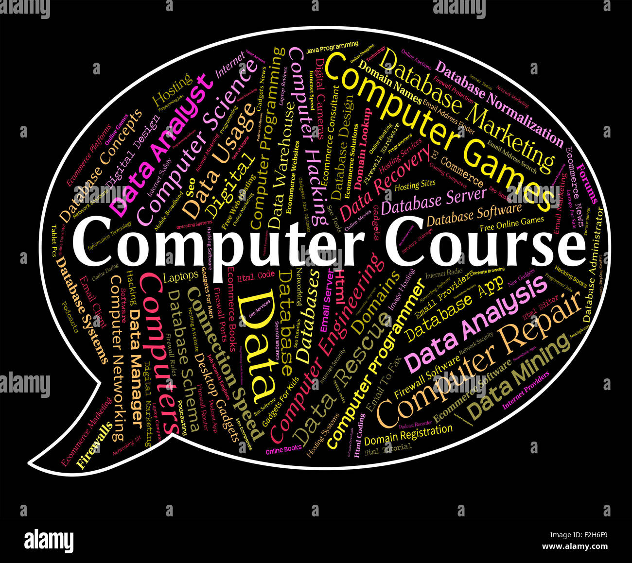 Cours en informatique et le programme de communication Programme de sens Banque D'Images