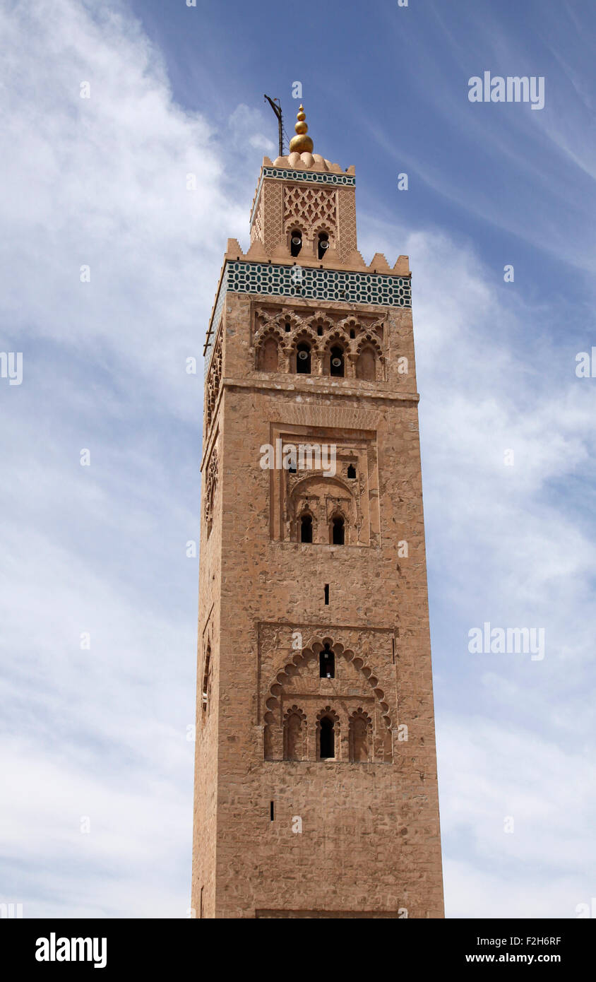 Minaret de la Koutoubia, Marrakech, Maroc Banque D'Images