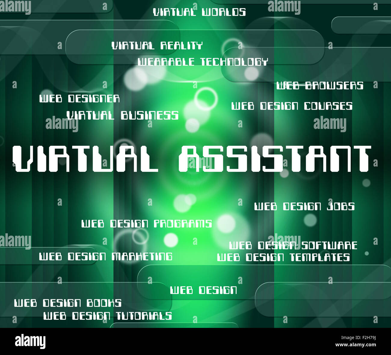 Assistant virtuel montrant hors et sous-approvisionnement Banque D'Images