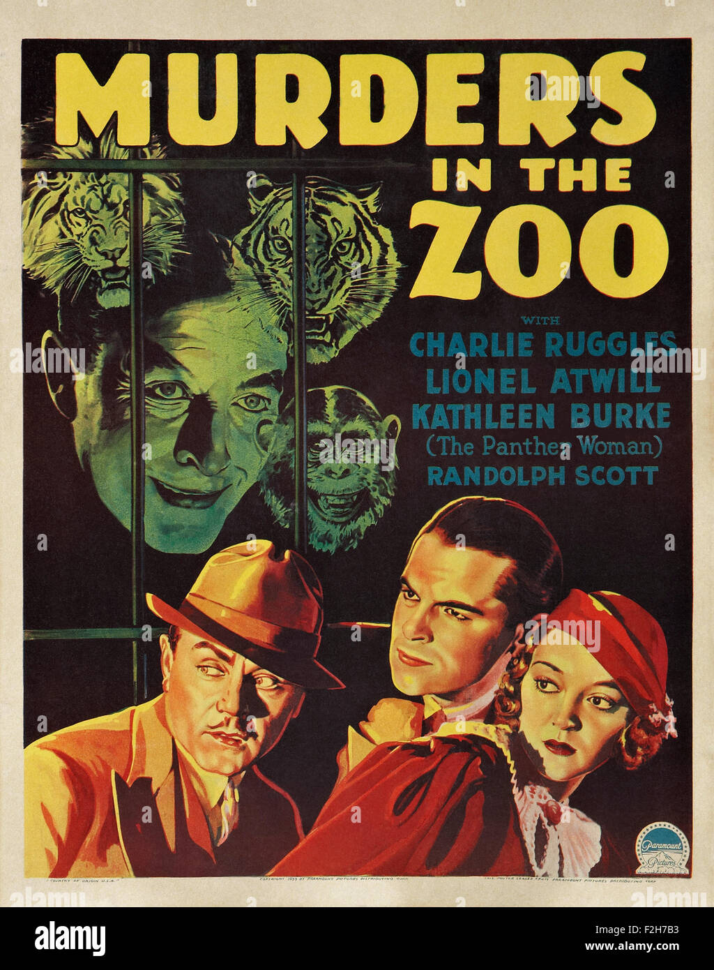 Meurtres dans le Zoo 01 - Film Poster Banque D'Images