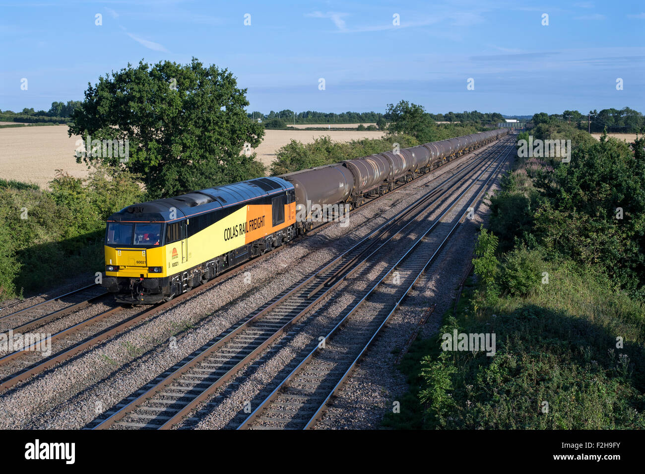 Colas 60021 chefs 6E38 1354 Slough - Lindsey par Cossington le 12/08/15. Banque D'Images