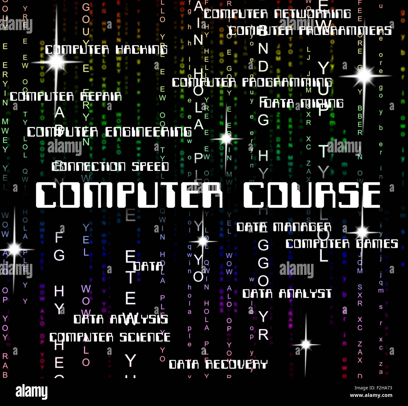 Cours d'informatique qui représente la technologie de l'Internet et Word Banque D'Images