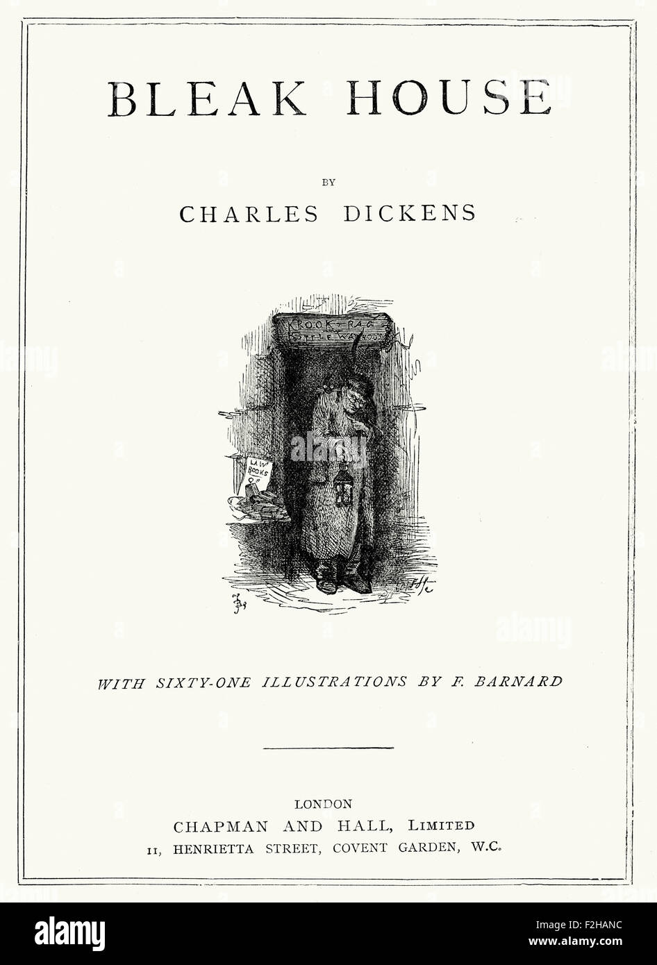 Page de titre de Charles Dickens Bleak House Banque D'Images
