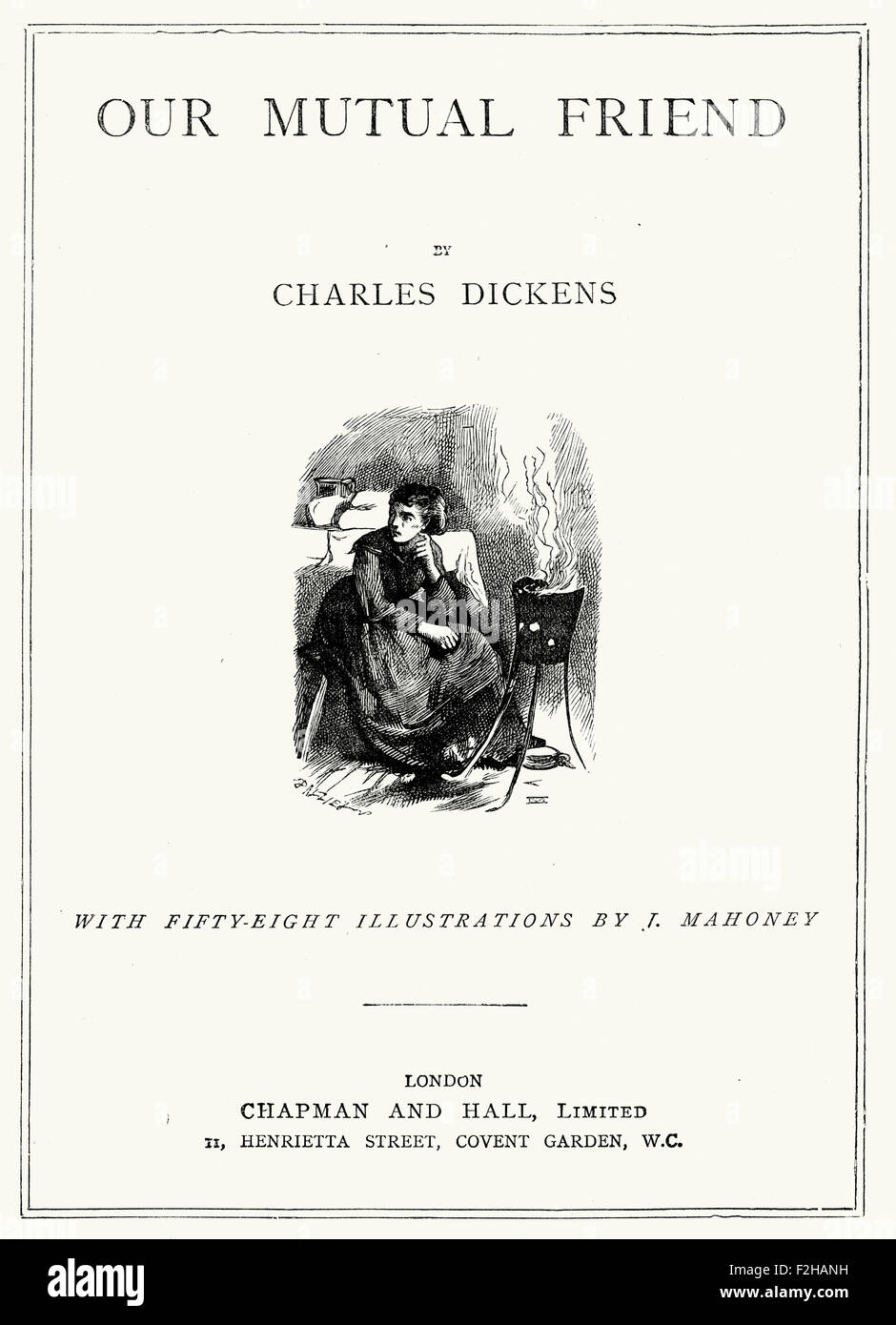 Page de titre de notre ami commun de Charles Dickens Banque D'Images