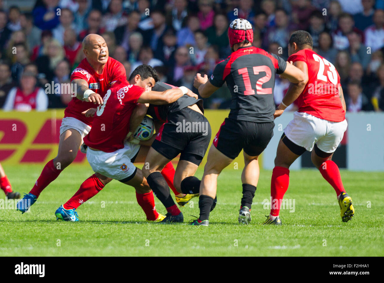 Gloucester, Royaume-Uni. 19 Sep, 2015. Coupe du Monde de Rugby. Les Tonga contre la Géorgie. Vue générale du jeu. Credit : Action Plus Sport/Alamy Live News Banque D'Images