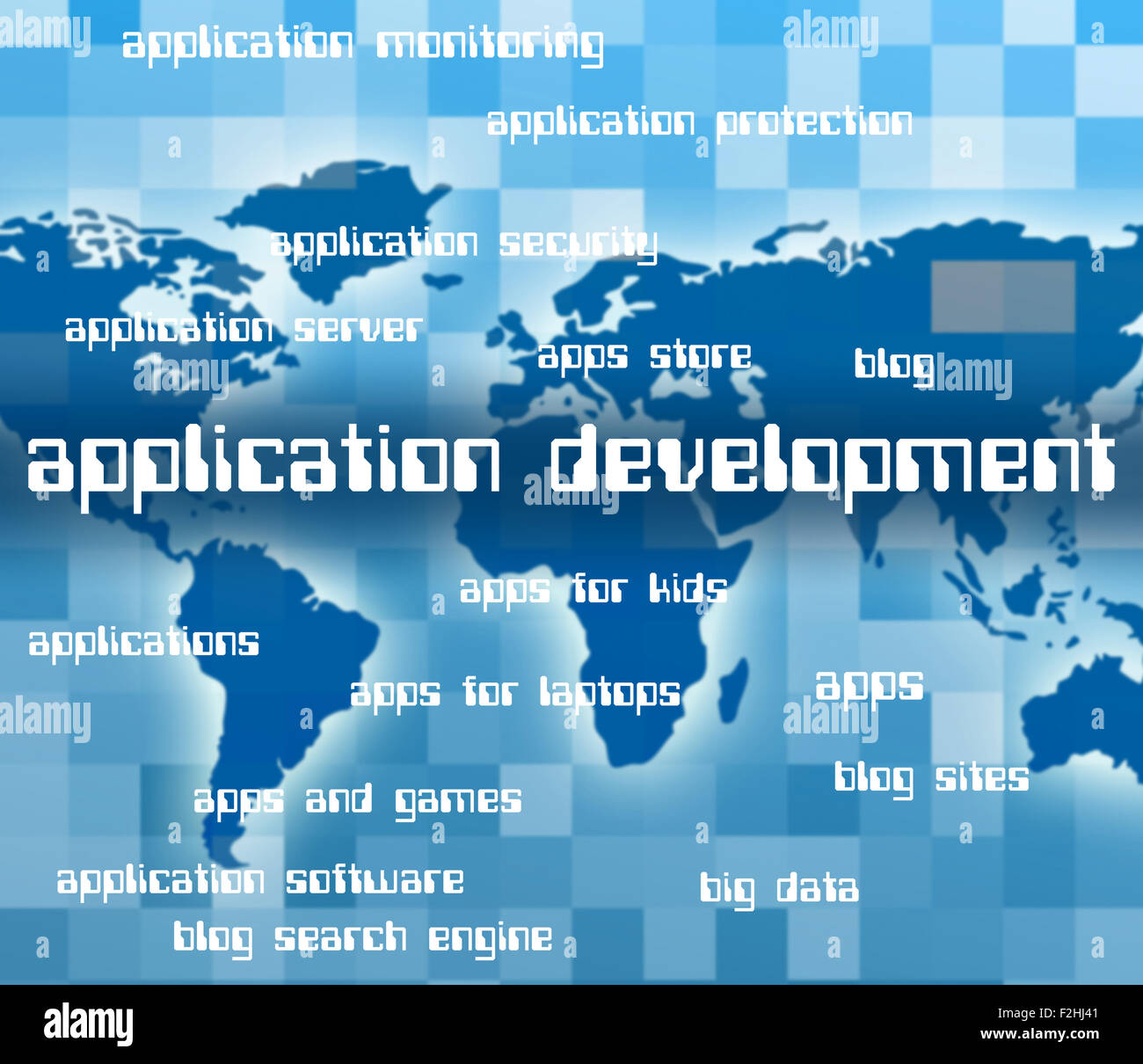 Développement d'applications affichant des Applications Apps et du Programme Banque D'Images