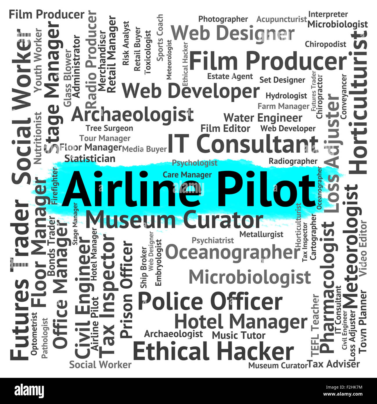 Pilote d'avion montrant le recrutement Airlines et aviatrice Banque D'Images