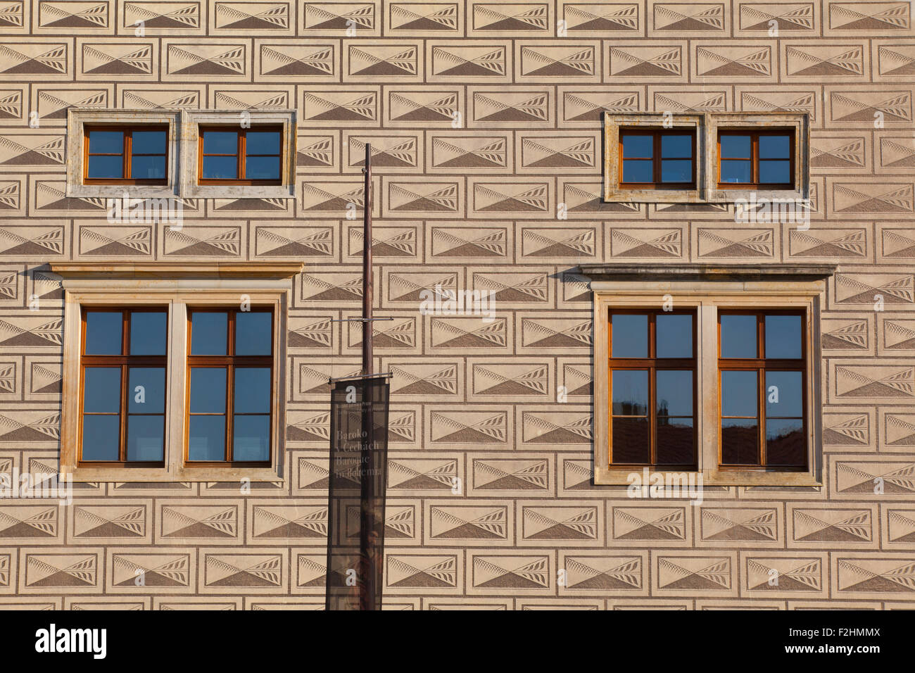 Le palais Schwarzenberg à la place du Château près du Château de Prague - c'est l'un des plus imposants bâtiments de la Renaissance en P Banque D'Images