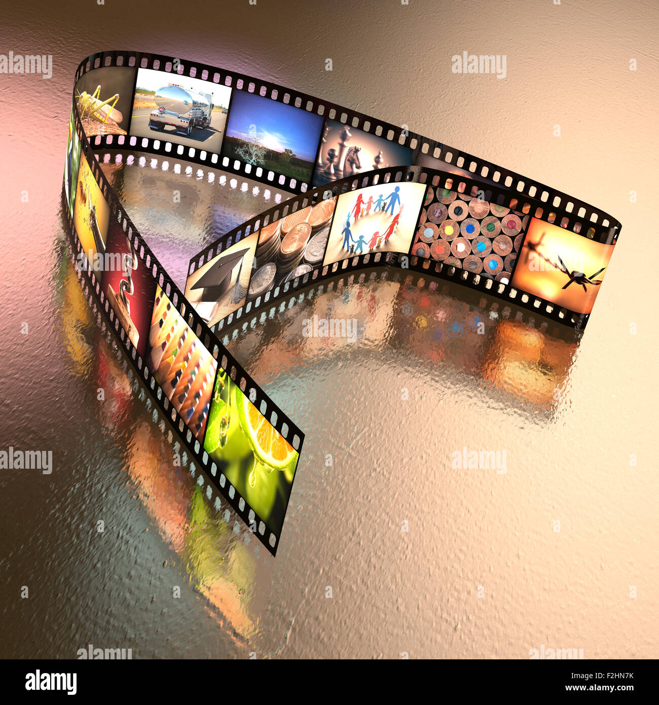 Une lettre écrite avec une bande de film photographique. Chemin de détourage inclus. Banque D'Images