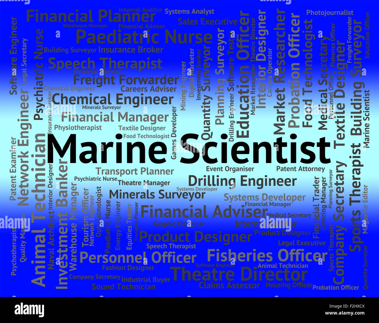 Un scientifique maritime sens mot travail et vie marine Banque D'Images