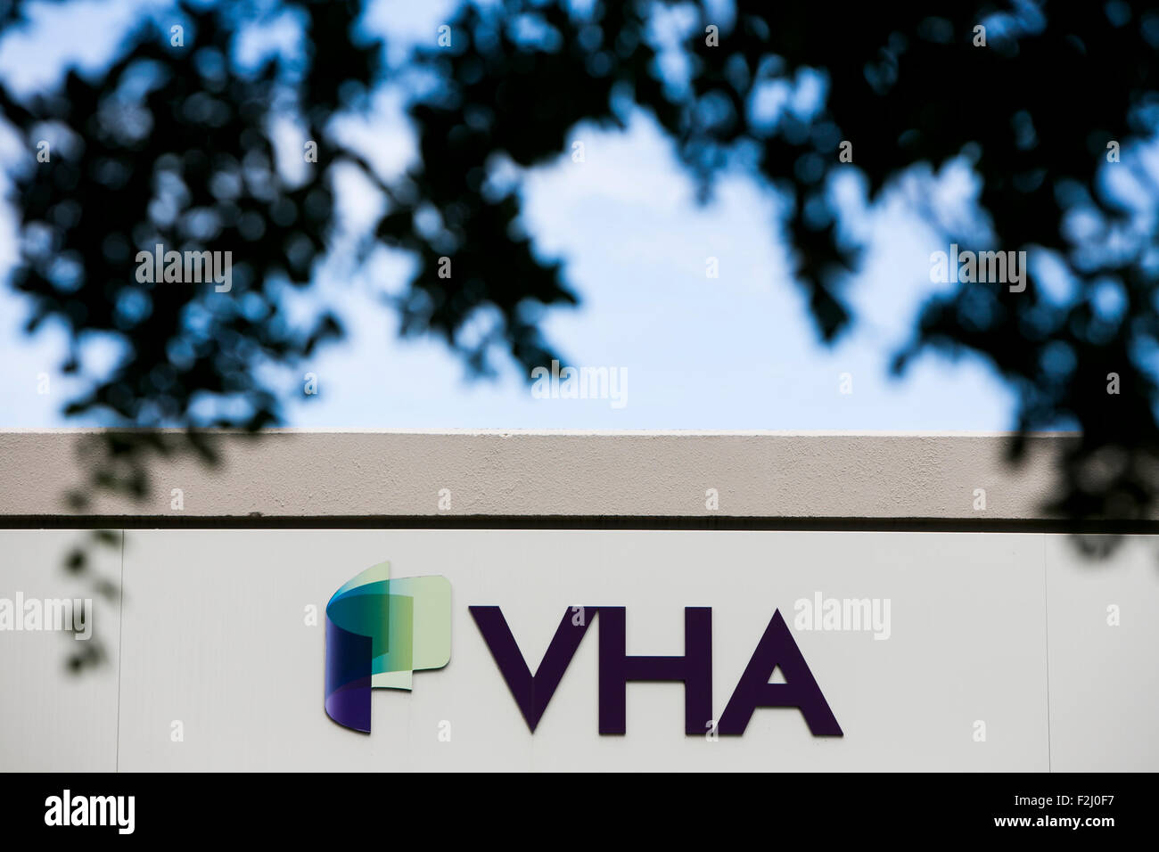 Un logo affiche à l'extérieur du siège de VHA, Inc., la société mère de la Novation et Provista, à Irving, Texas le mois de septembre Banque D'Images