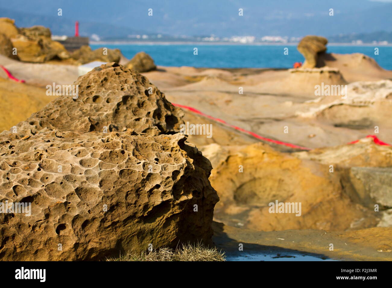 Formation géologique de mushroom rock en Geoparl Yehliu à Taiwan Banque D'Images