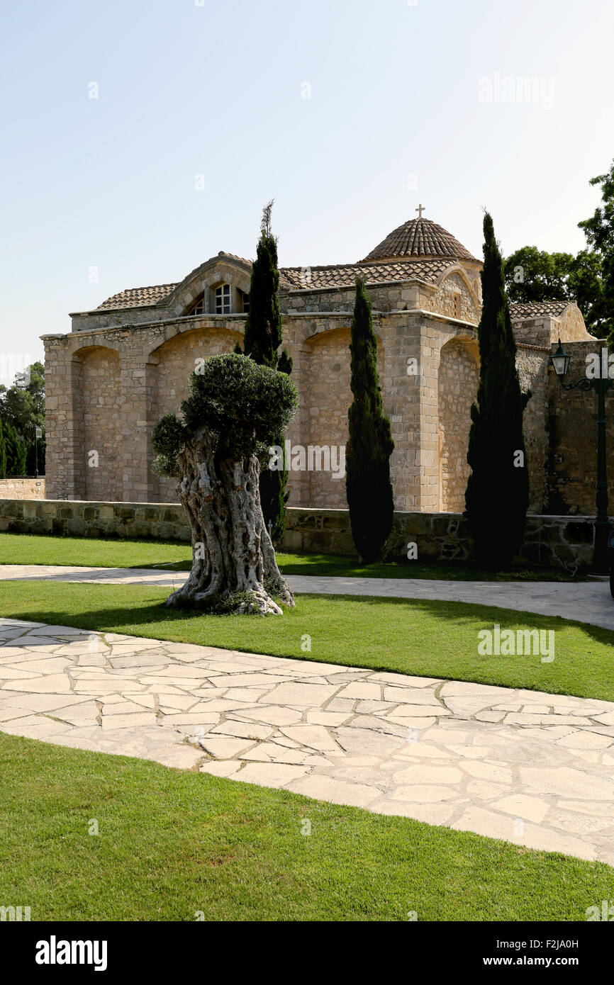 11e siècle de l'église Angeloktisti avec 6e siècle mosaïques, Kiti Village, Larnaka, Chypre Banque D'Images