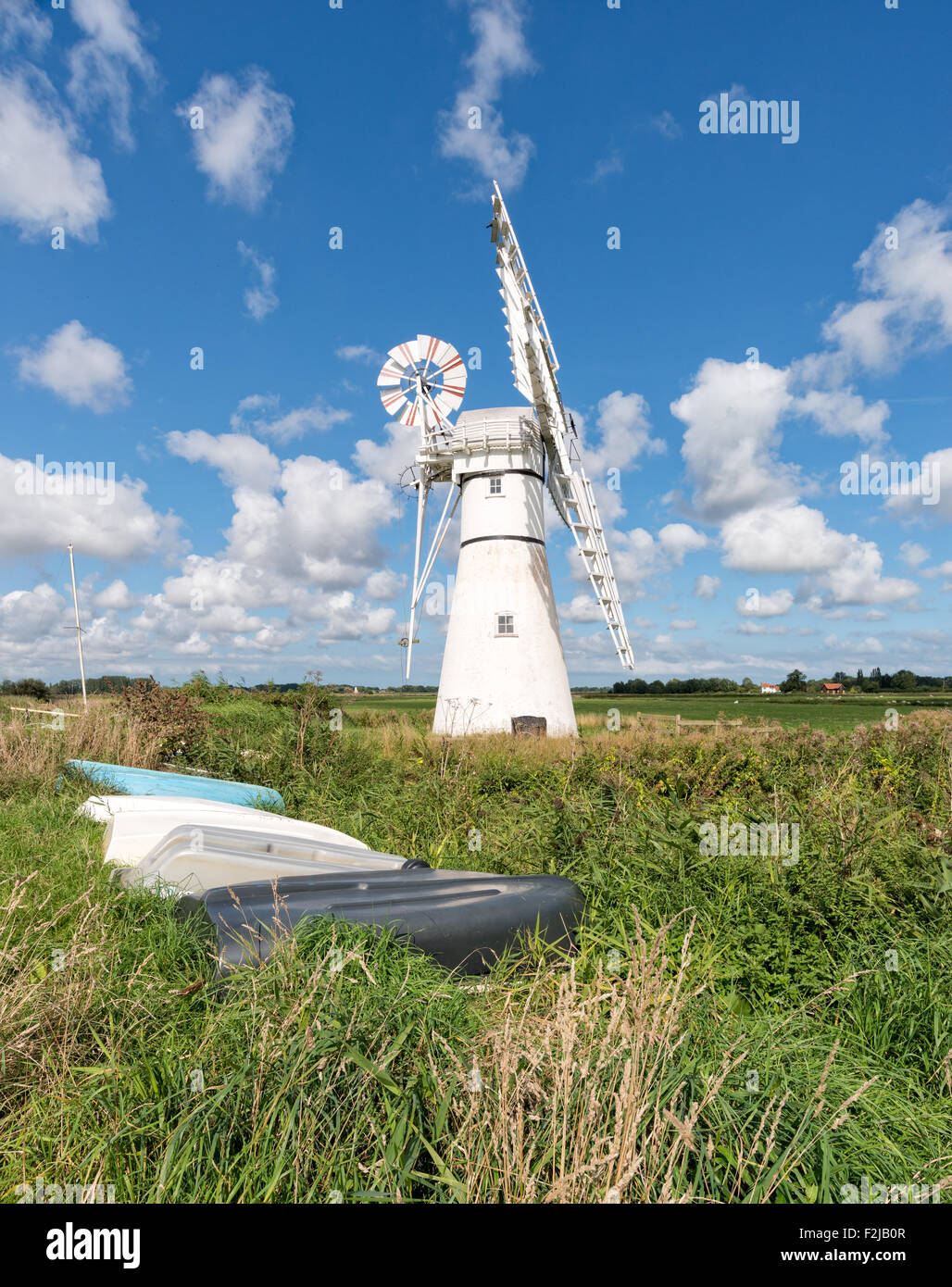 Thurne moulin, une pompe éolienne drainage sur les Norfolk Broads Banque D'Images