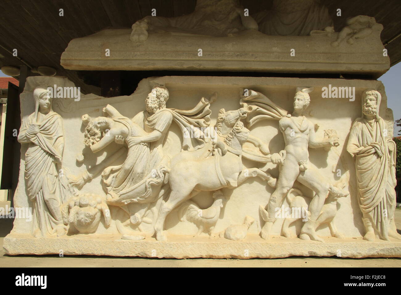 Israël, Plaine Côtière, un sarcophage romain du 3ème siècle à Ashkelon Banque D'Images
