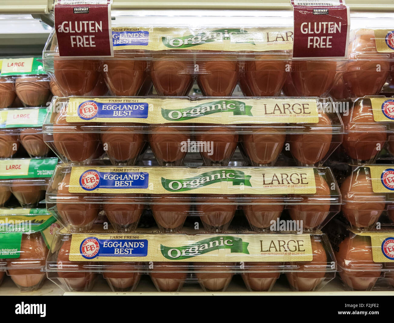 Egg-Land's Best Organic Egg, Fairway Super Market, New York City, USA Banque D'Images