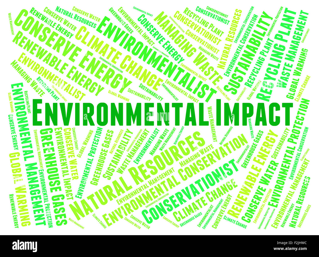Indiquant l'impact sur l'environnement et des conséquences de la Terre Mot Banque D'Images