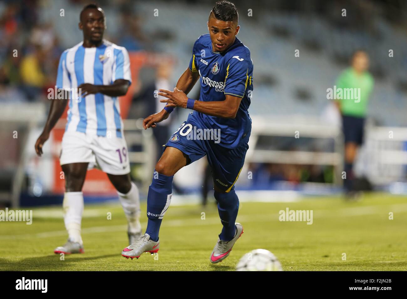 Getafe, Espagne. 18 Sep, 2015. Wanderson (Getafe) Football/soccer : espagnol 'Liga BBVA' match entre Getafe 1-0 Malaga CF au Coliseum Alfonso Perez de Getafe, Espagne . © Kawamori Mutsu/AFLO/Alamy Live News Banque D'Images