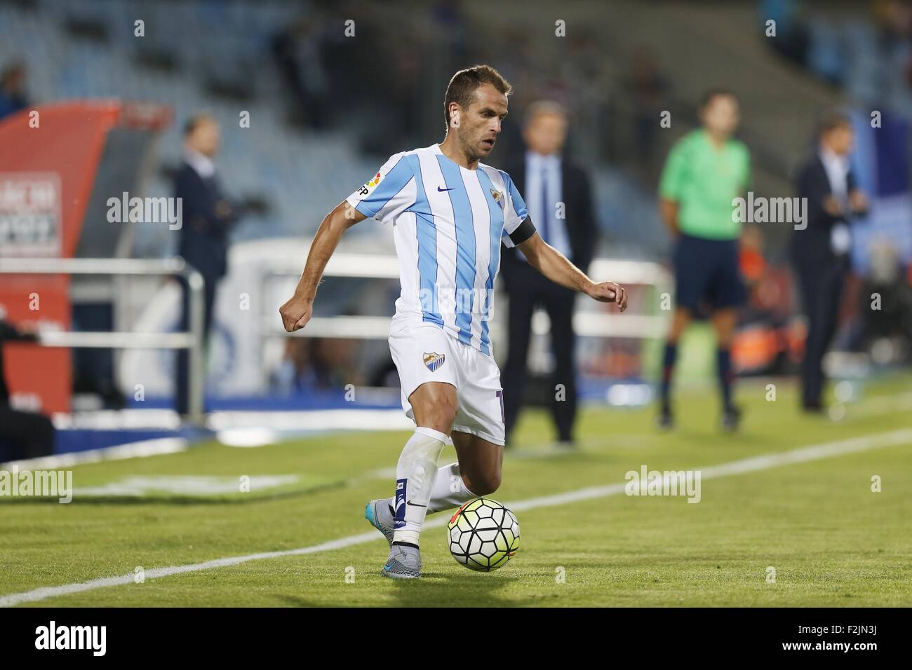 Getafe, Espagne. 18 Sep, 2015. Duda (Malaga) Football/soccer : espagnol 'Liga BBVA' match entre Getafe 1-0 Malaga CF au Coliseum Alfonso Perez de Getafe, Espagne . © Kawamori Mutsu/AFLO/Alamy Live News Banque D'Images