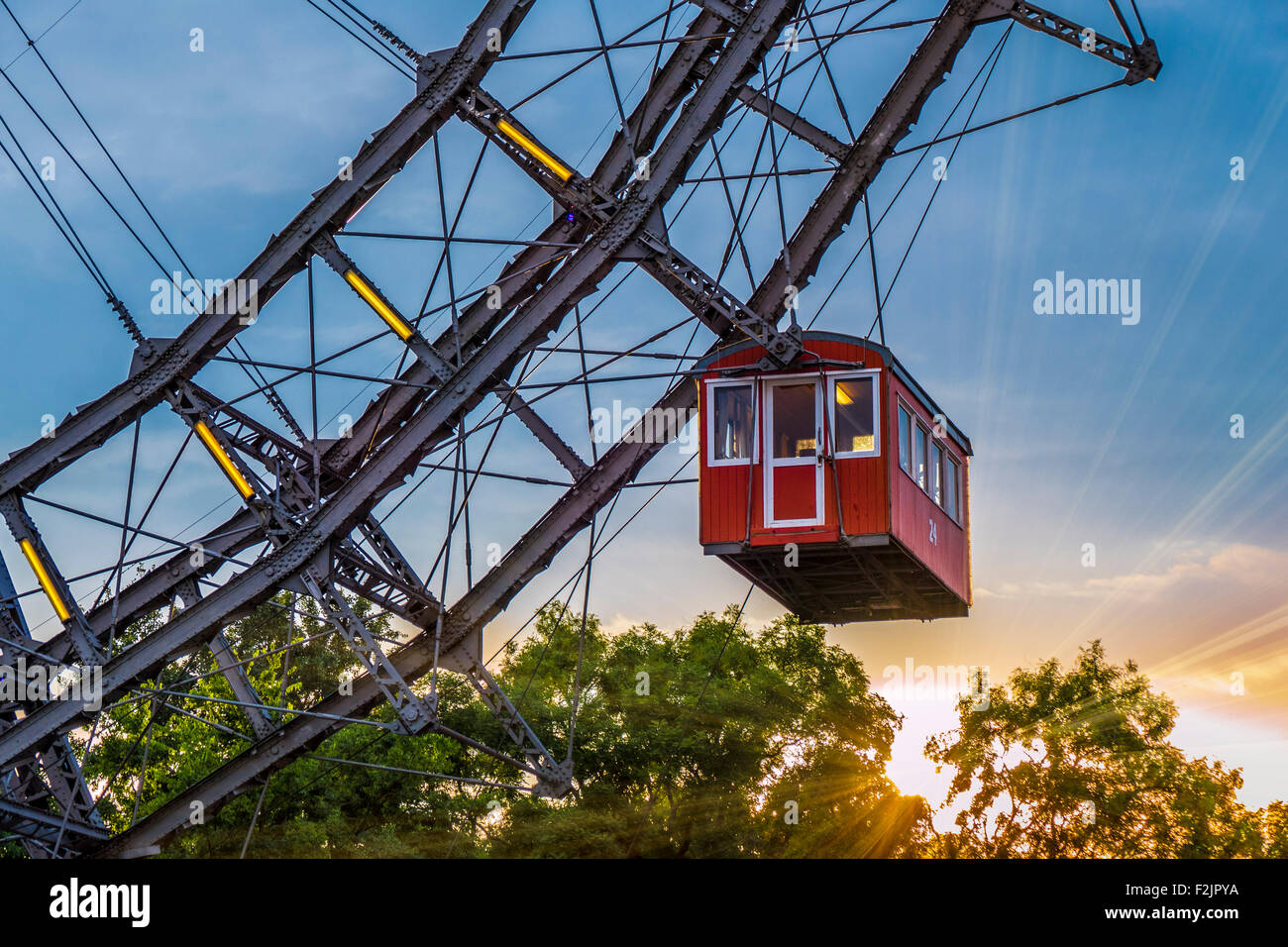 La grande roue dans le Prater, parc d'attractions, Prater, Vienne, Autriche, Europe Banque D'Images