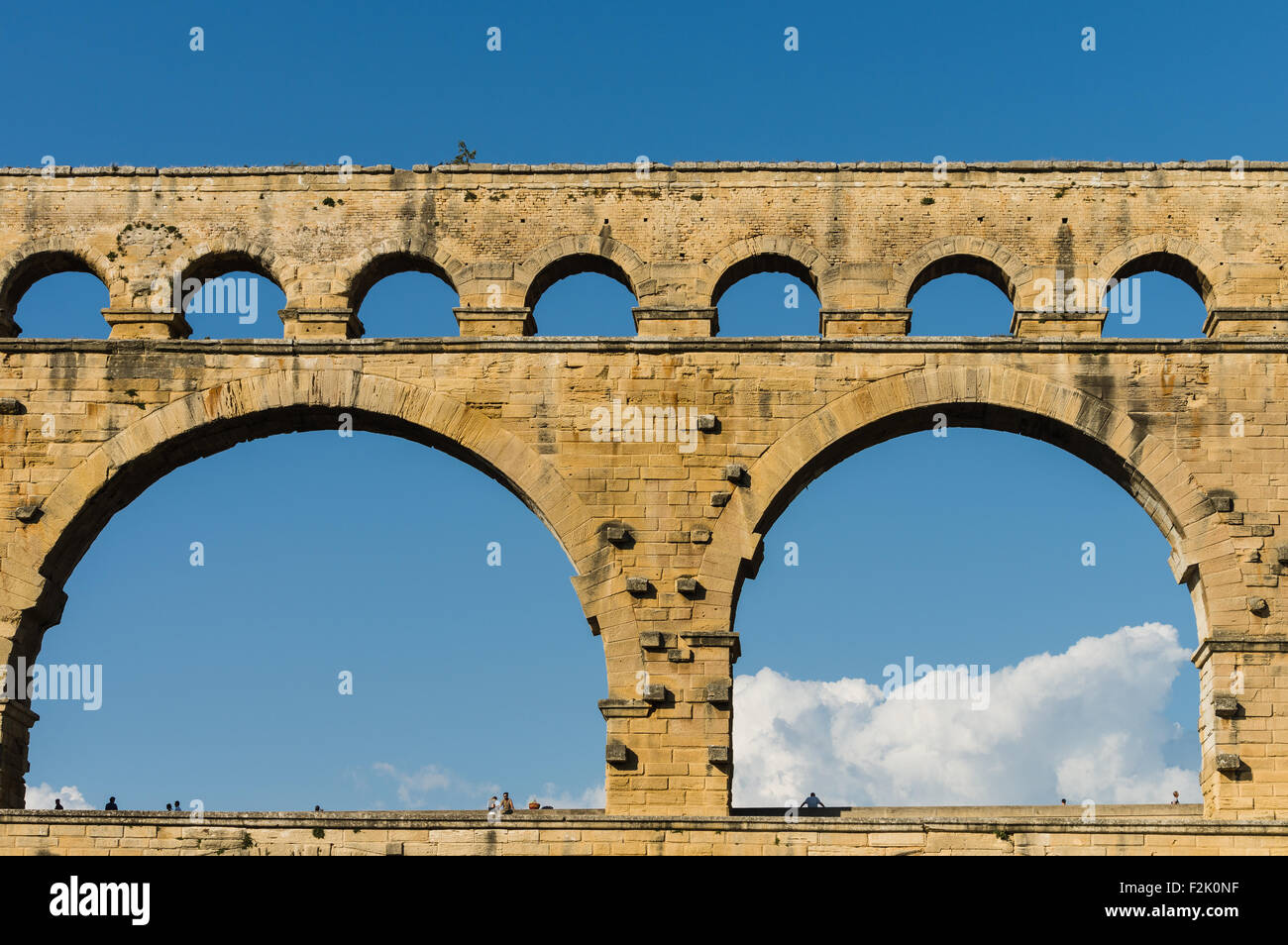 Pont du Gard, célèbre aqueduc romain dans le sud de la France près de Nîmes. Banque D'Images