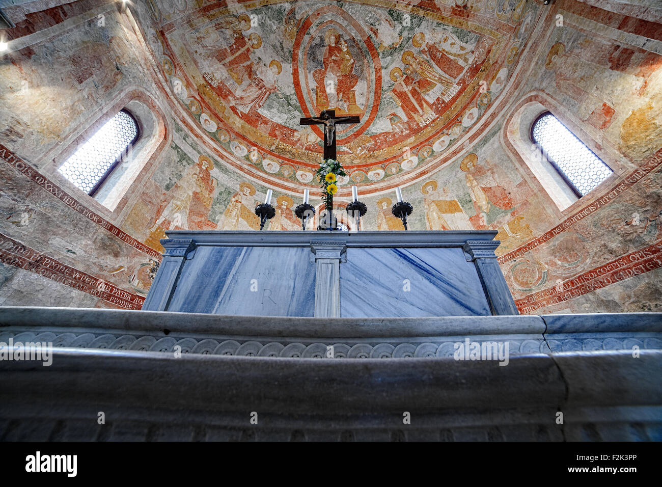 AQUILEIA, ITALIE - Mai 01 : Basilica di Santa Maria Assunta avec mosaïques uniques à Aquilée, Site du patrimoine mondial de l'UNESCO le 01 mai Banque D'Images