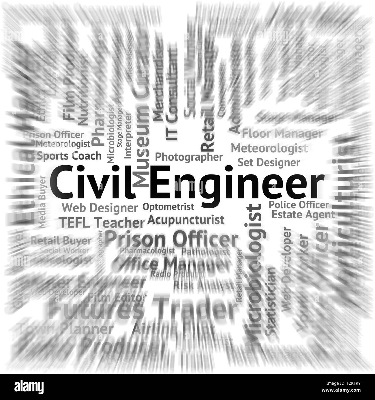 Ingénieur Civil, sens de l'occupation et le texte de travail Banque D'Images