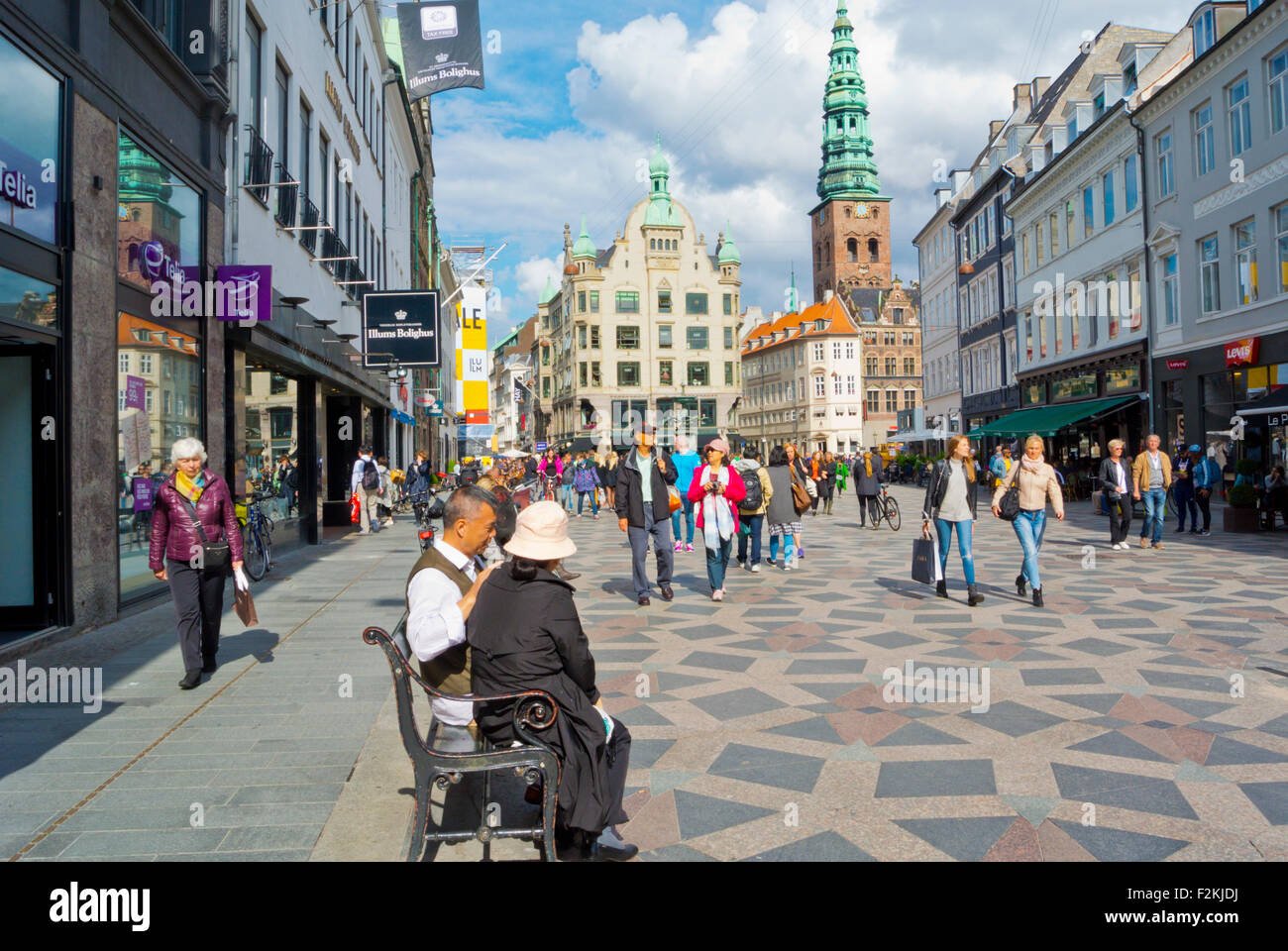 Place Amagertorv, Strøget, Copenhague, Danemark Banque D'Images