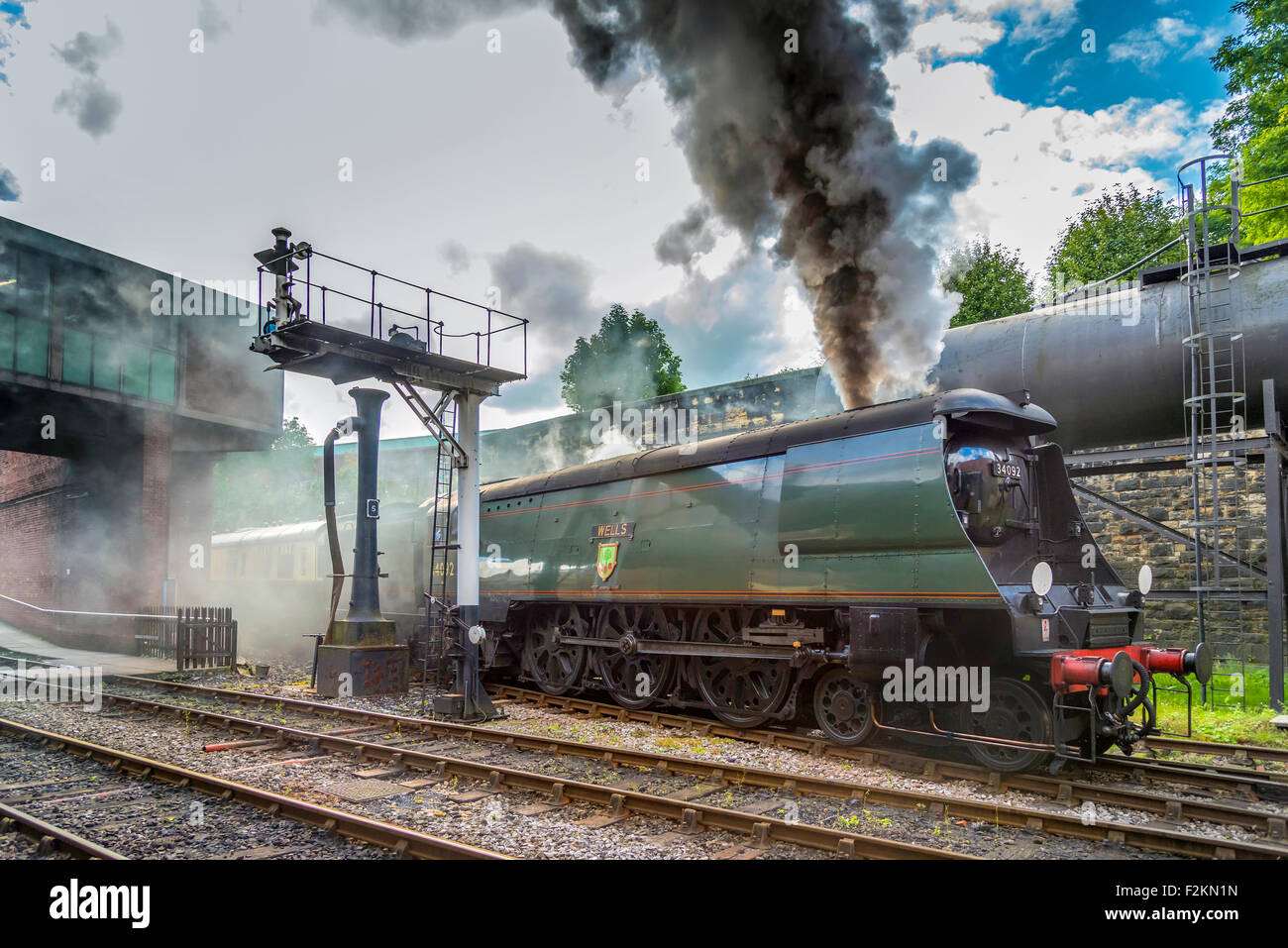 British Railways intimidé à l'ouest du Pacifique Pays 4-6-2 N. 34092 Ville de Wells. Banque D'Images British Railways intimidé à l'ouest du Pacifique Pays 4-6-2 N. 34092 Ville de Wells. Banque D'Images