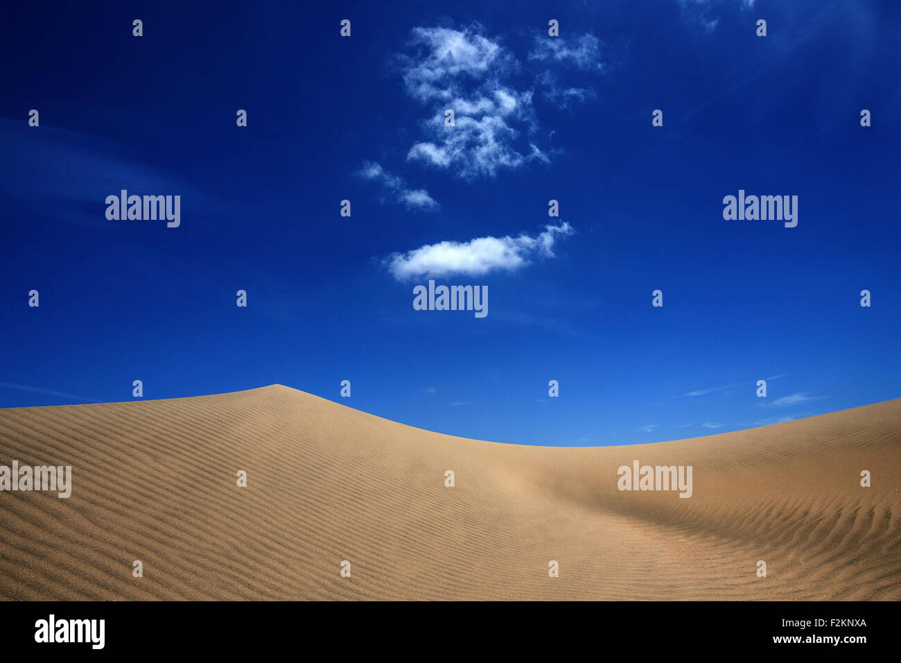 Des dunes, des dunes de sable de Maspalomas, la formation des nuages, des structures dans le sable, réserve naturelle, Gran Canaria, Îles Canaries, Espagne Banque D'Images