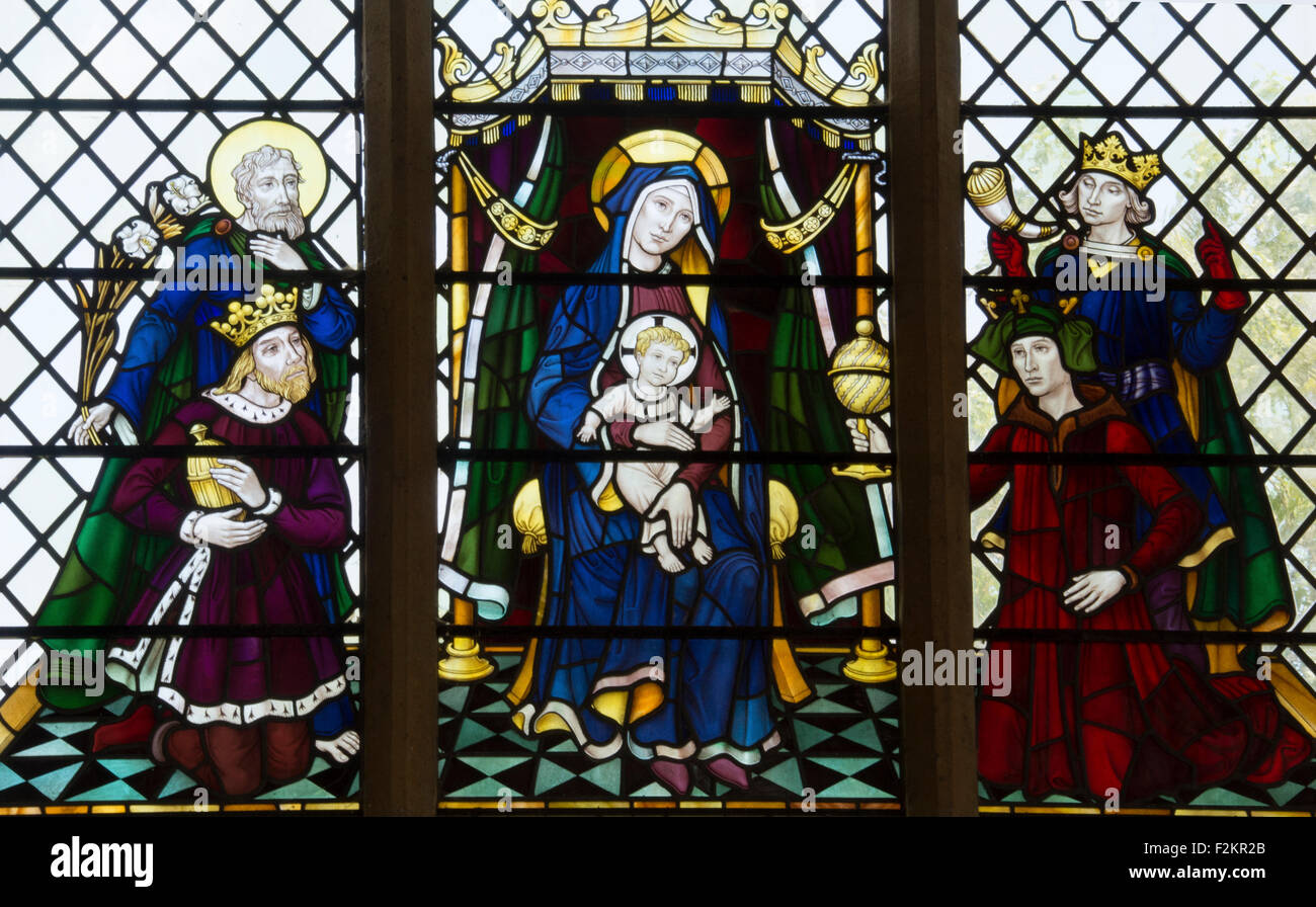 La Norfolk ; ST.Sainte-hélène RANWORTH ; NATIVITÉ VITRAUX Banque D'Images