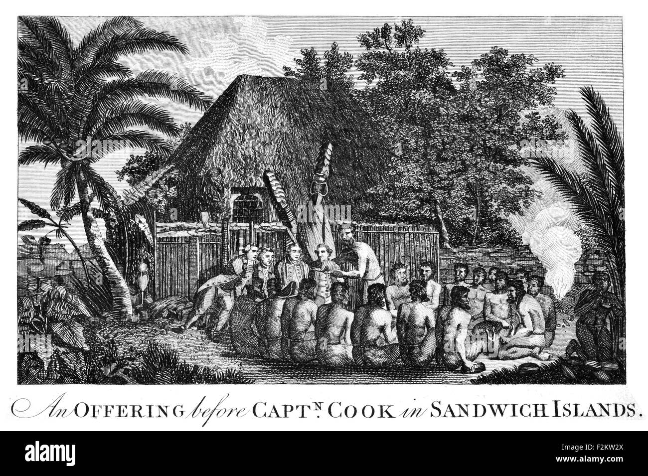 Le capitaine James Cook, explorateur britannique 1779 FRS 1728, navigateur, cartographe, capitaine de la Marine royale. Cadeau à offrir dans Cook, les îles Sandwich du Sud Banque D'Images