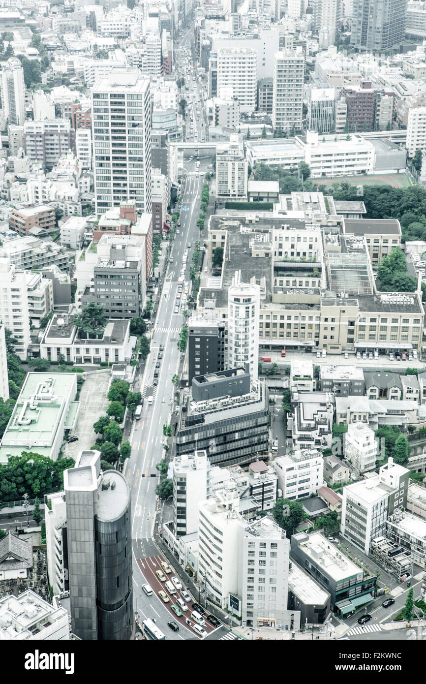 Japon, Tokyo, paysage urbain avec route principale Banque D'Images