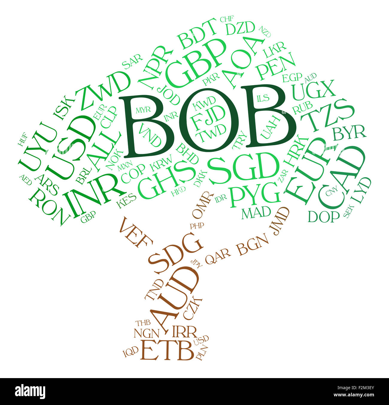 Bob Service Sens Bolivie Bolivianos et Wordcloud Banque D'Images