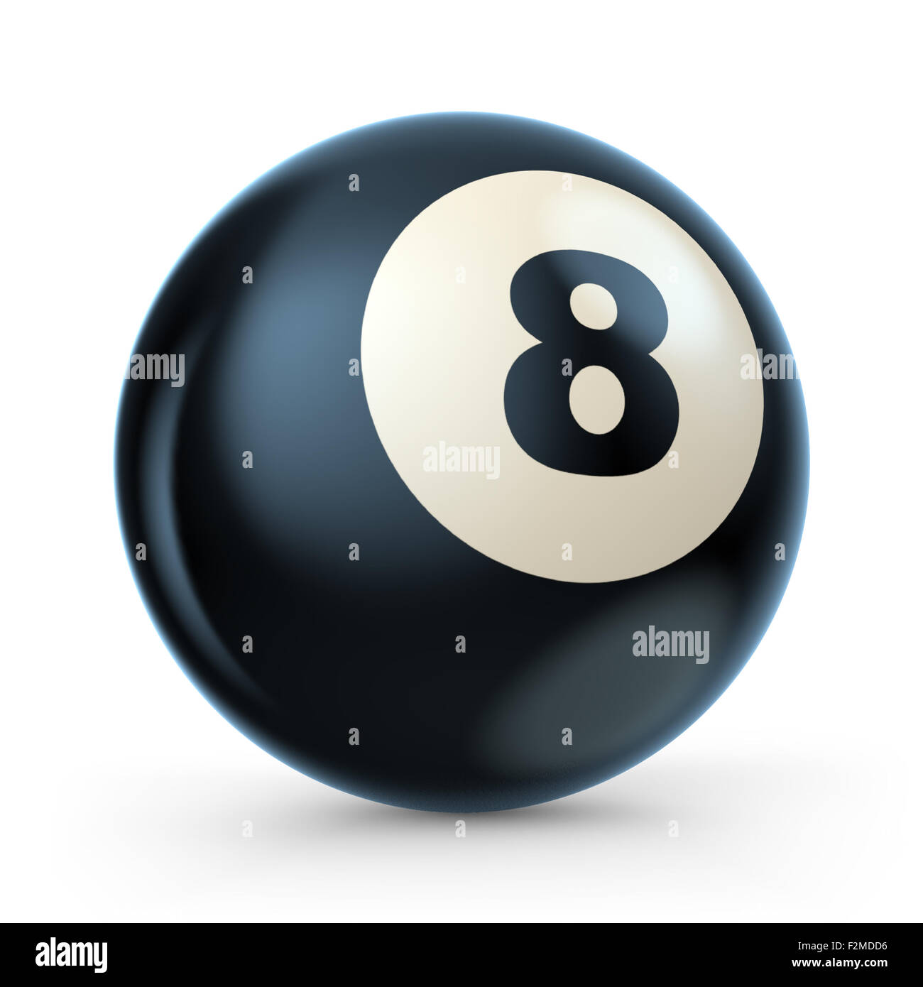 Jeu de billard noir avec boule numéro 8. 3D illustration isolé sur fond blanc Banque D'Images