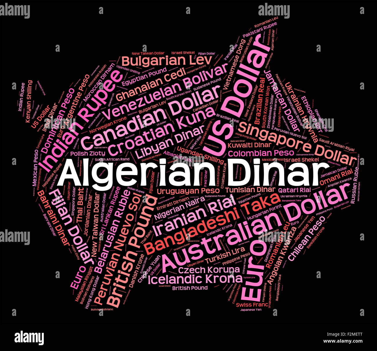 Dinar algérien et l'échange de devise étrangère représentant Banque D'Images