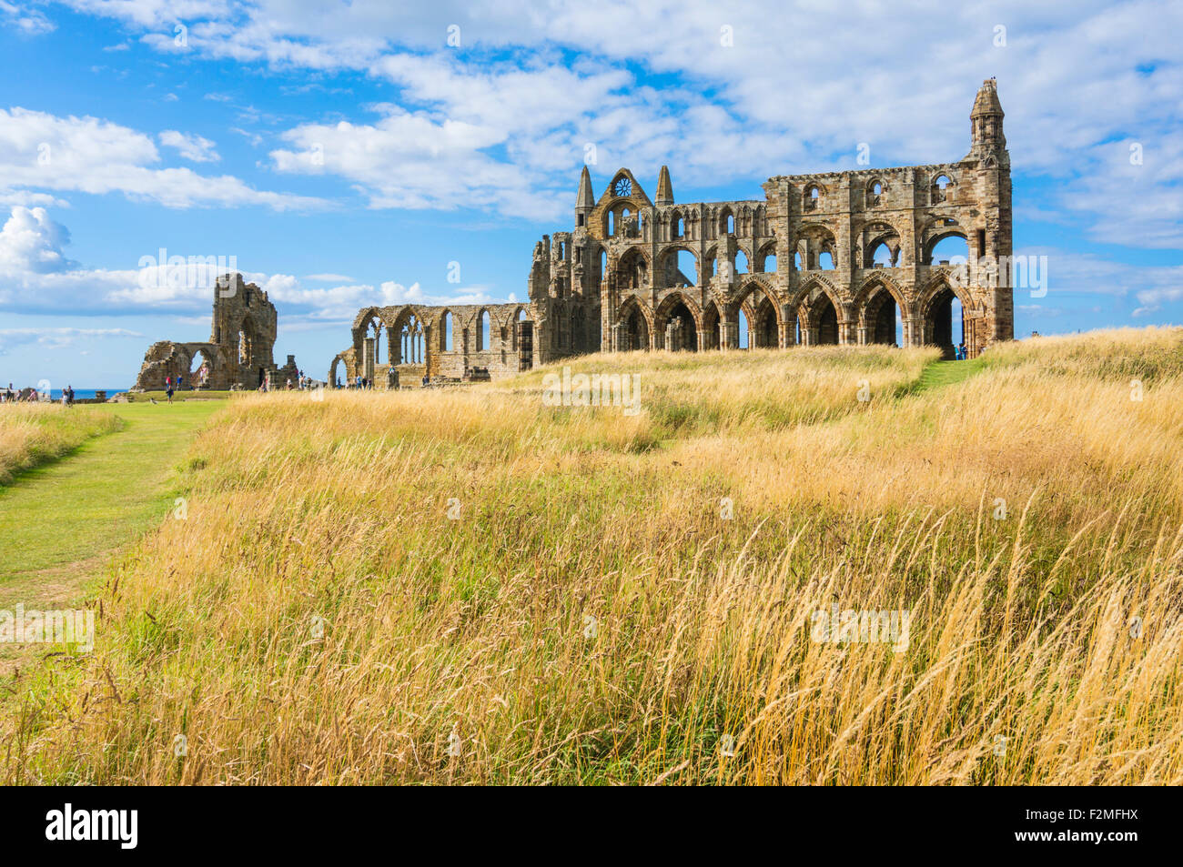 Ruines de l'abbaye de Whitby Whitby, North Yorkshire Angleterre Grande-bretagne UK GB EU Europe Banque D'Images