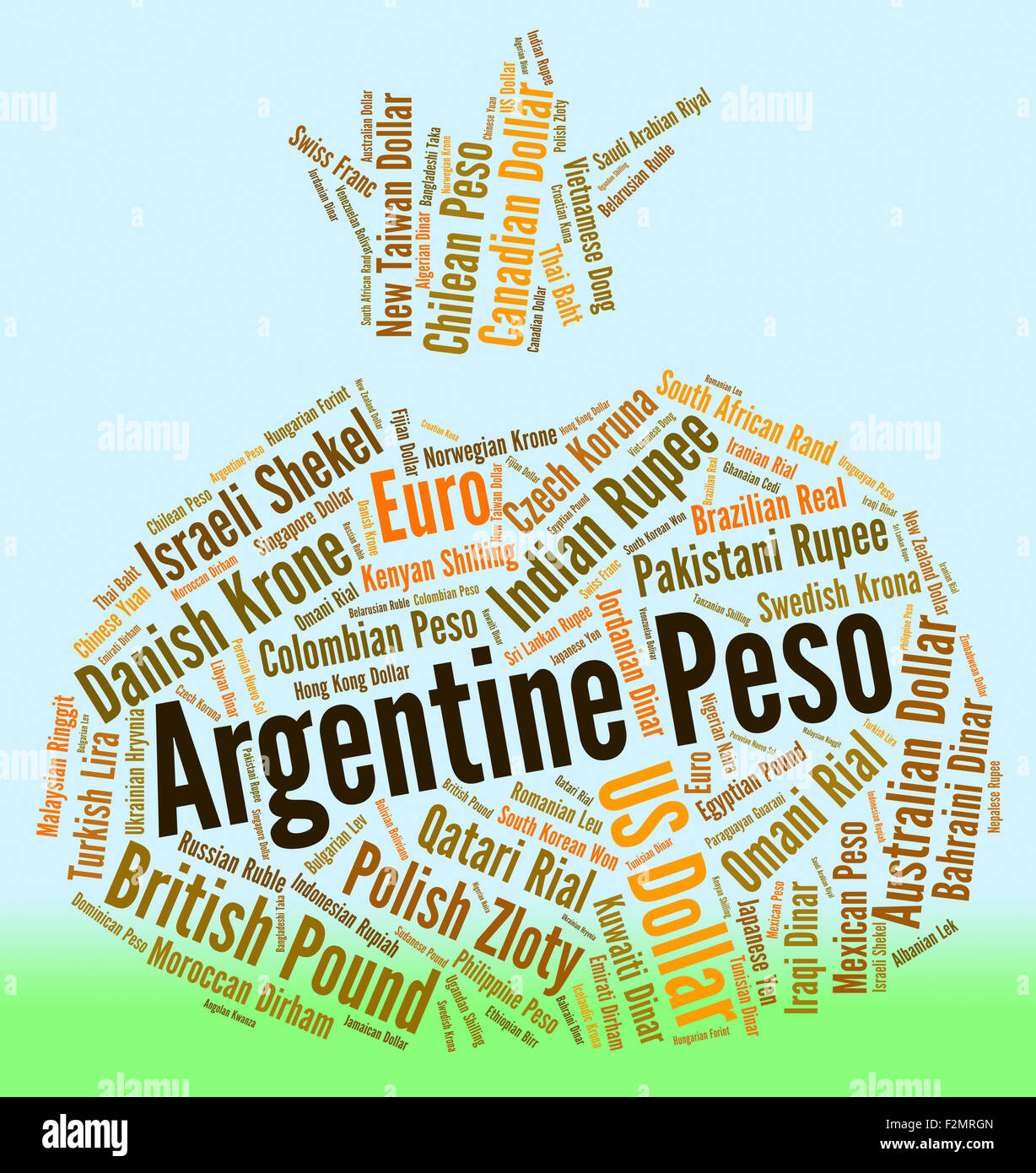 Peso argentin représentant des devises étrangères et Coin Banque D'Images