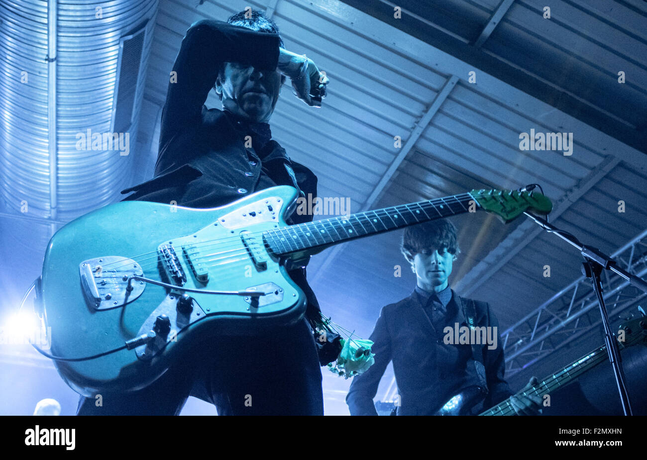 Johnny Marr à la guitare qu'au niveau du moteur, Southampton, Royaume-Uni en septembre 2015. Banque D'Images