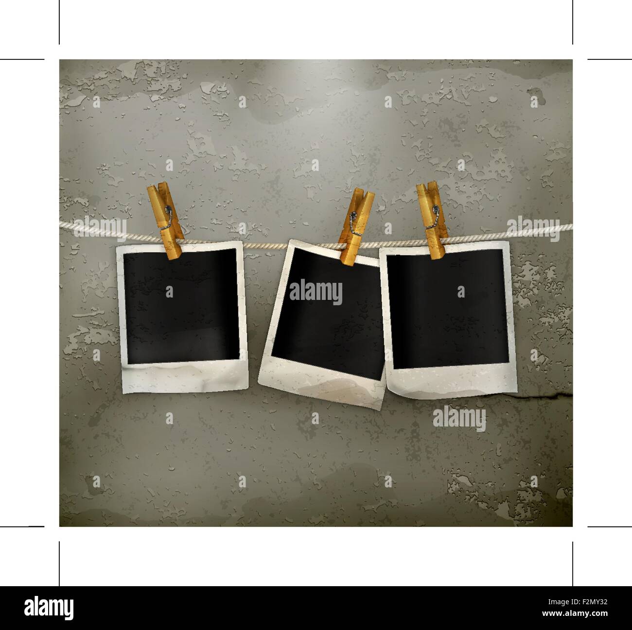 Photos sur une corde, old style vector Illustration de Vecteur