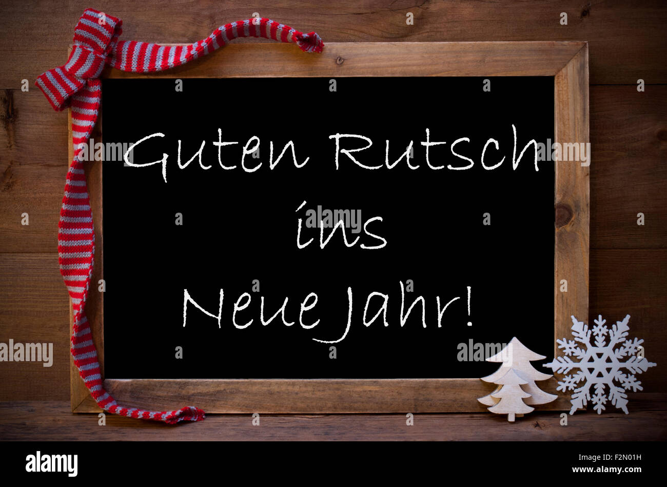 Tableau Guten Rutsch ins Noël Neue Jahr signifie Nouvelle Année Banque D'Images