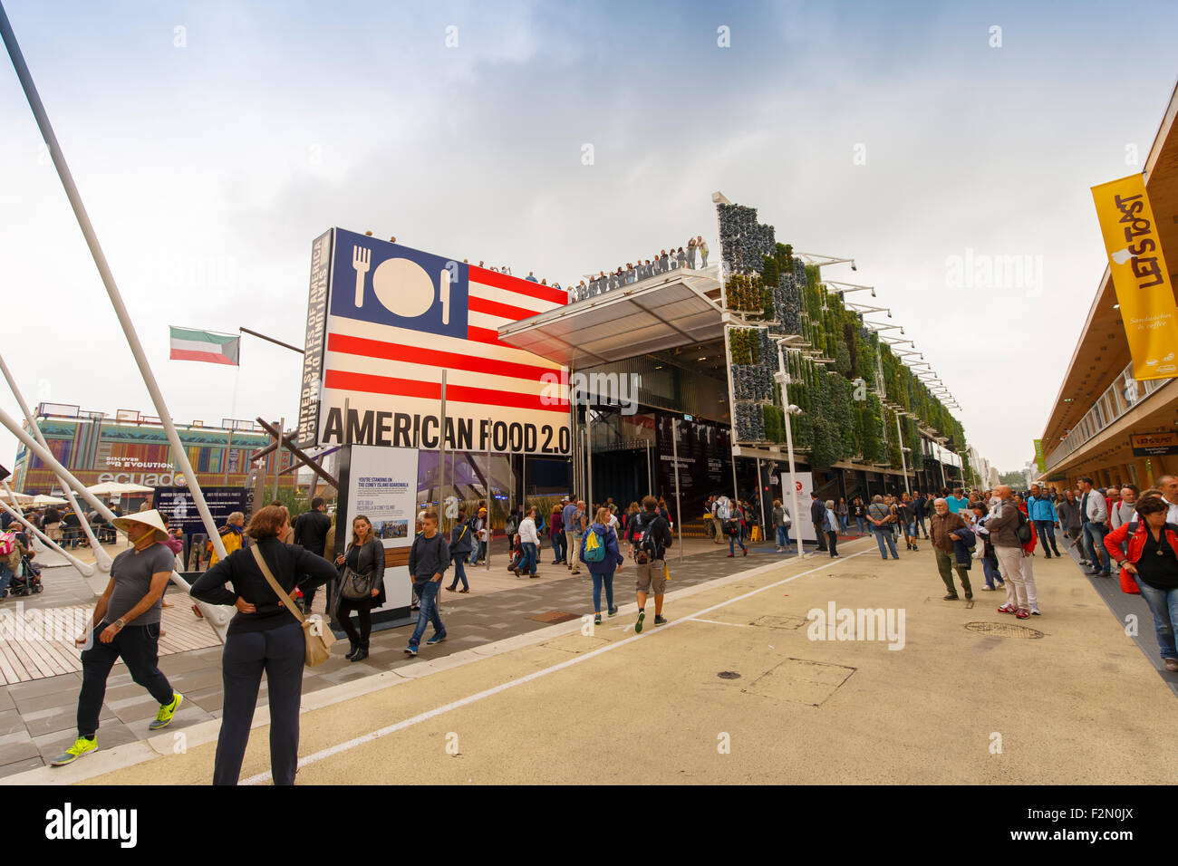 Milan, Italie, 13 Septembre 2015 : Détail des États-Unis d'Amérique pavillon à l'exposition Expo 2015 de l'Italie. Banque D'Images