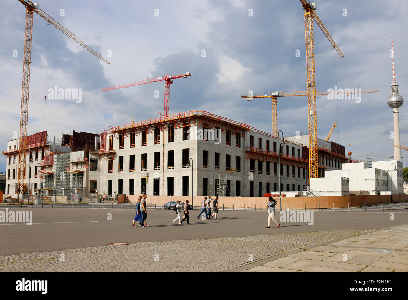 Die Baustelle, Stadtschlosses des Berliner Schlossplatz, Berlin-Mitte. Banque D'Images